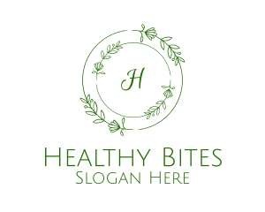 Floral Natural Wreath logo design