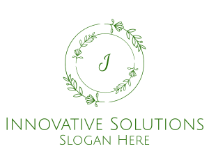 Round - Floral Natural Wreath logo design