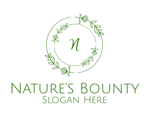 Floral Natural Wreath logo design