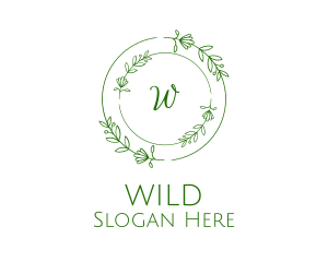 Stroke - Floral Natural Wreath logo design