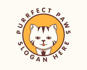 Cute Cat Kitten logo design