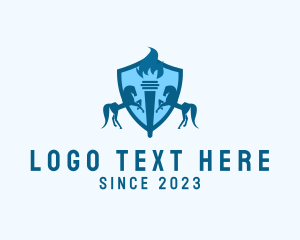 Learning Center - Torch Horse Crest logo design