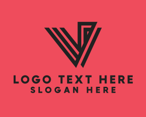 Alphabet - Modern Industrial Letter V logo design
