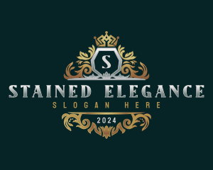 Elegant Leaves Crown logo design