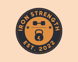 Powerlifting - Fitness Gym Patch logo design