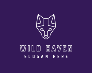 Geometric Wild Cat logo design