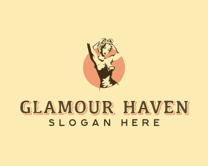 Glamourous Pinup Woman logo design