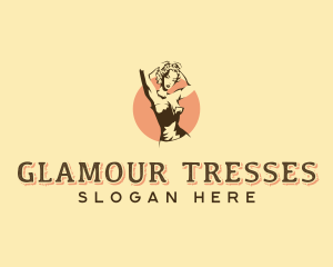 Glamourous Pinup Woman logo design