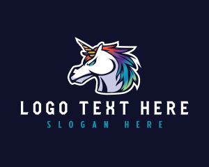 Unicorn - Horse Unicorn Gaming logo design