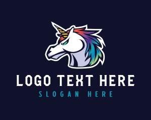 Mascot - Horse Unicorn Gaming logo design