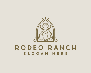 Western Cowgirl Hat logo design