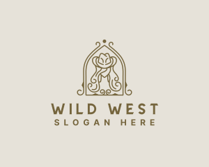 Western Cowgirl Hat logo design