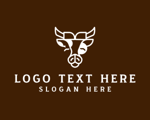 Meat Shop - Cow Farm Animal logo design