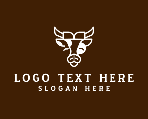 Frozen Yogurt - Cow Farm Animal logo design