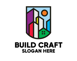 Construct - Stained Glass Skyline logo design