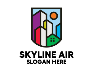 Stained Glass Skyline logo design