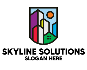 Skyline - Stained Glass Skyline logo design
