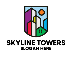 Stained Glass Skyline logo design