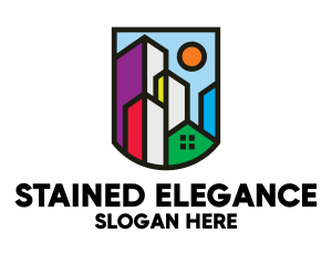 Stained Glass Skyline logo design