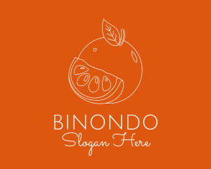 Monoline - Fresh Orange Fruit logo design