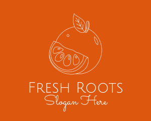 Fresh Orange Fruit logo design