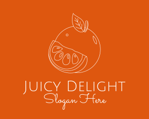 Juicy - Fresh Orange Fruit logo design