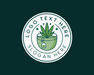 Herbal - Cannabis Hemp Tea logo design