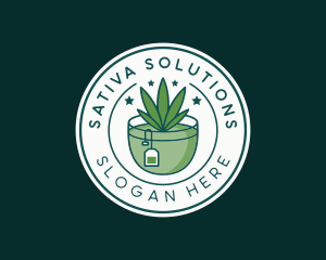 Sativa - Cannabis Hemp Tea logo design