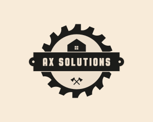 Ax - House Axe Circular Saw logo design