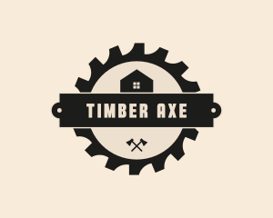 House Axe Circular Saw logo design