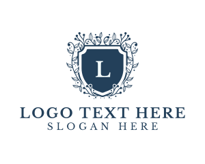 Flower - Shield Plant Vines logo design