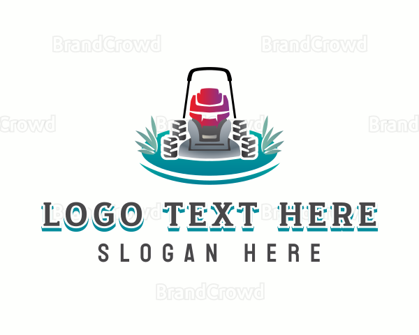 Landscaping Grass Mower Logo