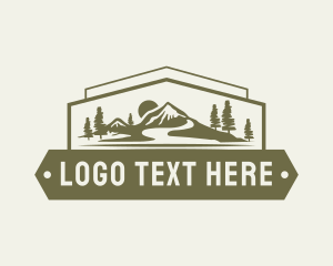 Campground - Nature Mountain Landscape logo design