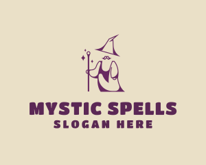 Warlock - Magical Wizard Moustache logo design