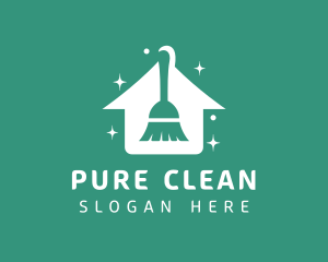 Broom House Cleaning logo design