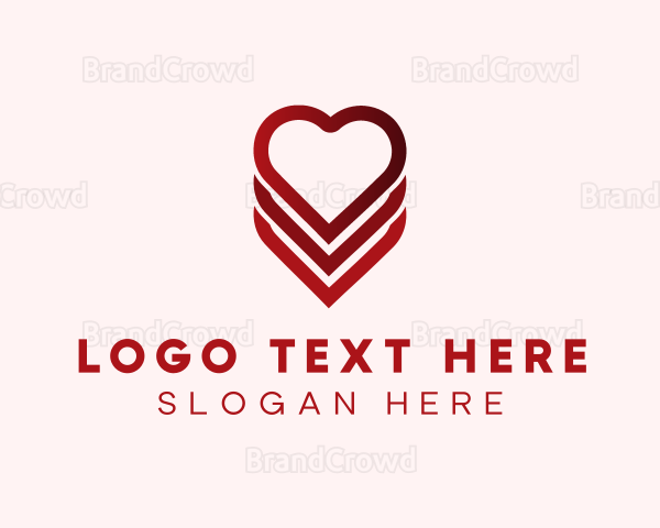 Heart Layered Love Logo