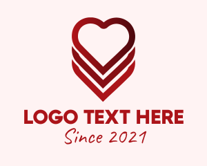 Dating App - Heart Layered Cake logo design