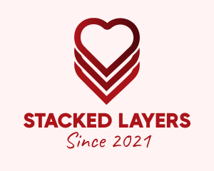 Heart Layered Cake logo design