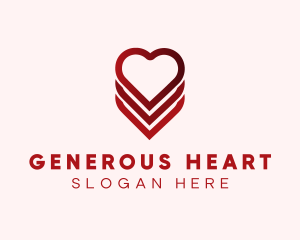 Heart Layered Love logo design