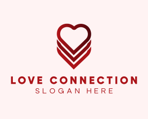 Heart Layered Love logo design