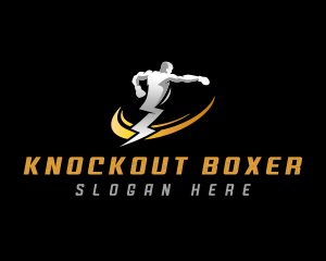 Lightning  Athlete Boxer logo design