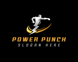 Boxing - Lightning  Athlete Boxer logo design