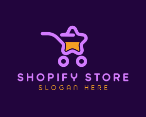 Star Shopping Cart  logo design