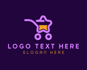 Toy Shop - Star Shopping Cart logo design