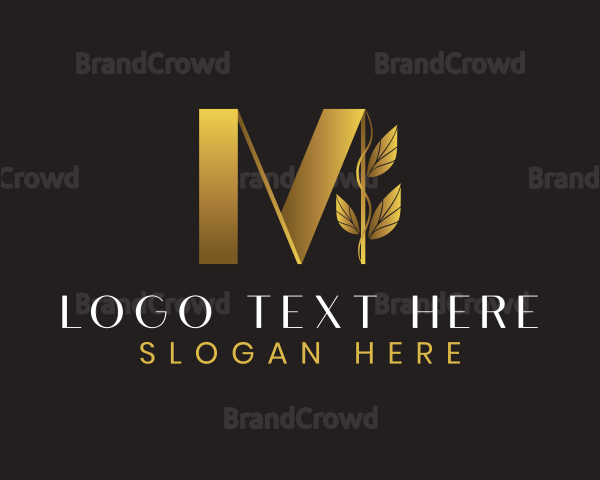 Luxury Leaf Letter M Logo
