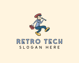 Repairman Mechanic Maintenance logo design