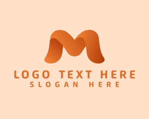 Web Hosting - Orange Software Letter M logo design
