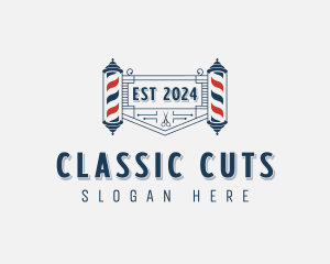 Barbershop Shears Haircut logo design