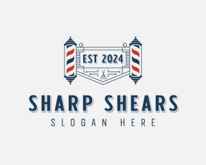 Shears - Barbershop Shears Haircut logo design