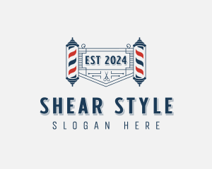 Barbershop Shears Haircut logo design